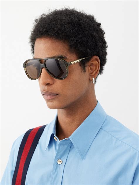 gucci modified aviator sunglasses|Gucci aviator sunglasses men's.